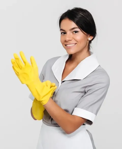 Portrait of cleaning team staff member